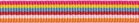 Roze-geel-licht blauw-rood-wit-oranje streep grosgrain/ribsband 10 mm (ca. 25 m)