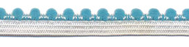 Wit-blauw elastiek met bolletjes sierrand 12 mm