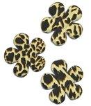Applicatie bloem met giraffe print zacht geel groot 45 mm (ca. 25 stuks)