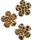 Applicatie bloem met giraffe print zand groot 45 mm (ca. 25 stuks)
