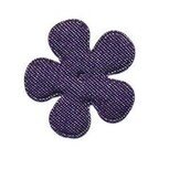 Applicatie bloem denim donker blauw middel 35 mm (ca. 25 stuks)