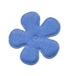 Applicatie bloem denim licht blauw middel 35 mm (ca. 25 stuks)