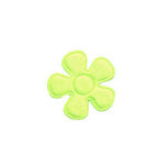 Applicatie bloem NEON geel satijn effen klein 20 mm (ca. 25 stuks)