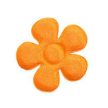 Applicatie bloem NEON oranje satijn effen middel 35 mm (ca. 25 stuks)