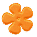 Applicatie bloem NEON oranje satijn effen EXTRA GROOT 65 mm (ca. 25 stuks)
