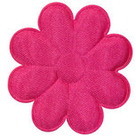 Applicatie bloem fuchsia satijn effen groot 50 mm (25 stuks)