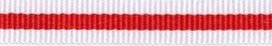 Wit-rood streep grosgrain/ribsband 10 mm (ca. 25 m)