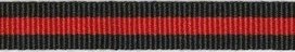Zwart-rood streep grosgrain/ribsband 10 mm (ca. 25 m)