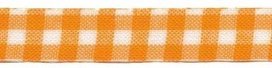Oranje-wit geruit band 13 mm (ca. 32 m)