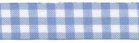 Licht blauw-wit geruit band 19 mm (ca. 32 m)
