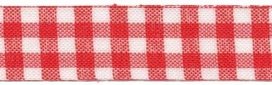 Rood-wit geruit band 19 mm (ca. 32 m)