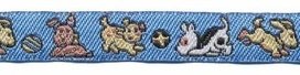 Blauw spelende hondjes band 12 mm (ca. 22 m)