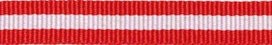 Rood-wit-rood streep grosgrain/ribsband 10 mm (ca. 25 m)