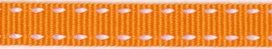 Oranje-wit stippel grosgrain/ribsband 10 mm (ca. 25 m)