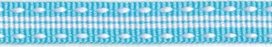 Licht blauw-wit stippel/streep grosgrain/ribsband (ca. 25 m)