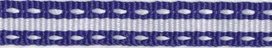 Kobalt blauw-wit stippel/streep grosgrain/ribsband (ca. 25 m)