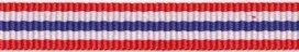 Rood-wit-blauw streep grosgrain/ribsband 10 mm (ca. 25 m)