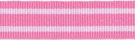 Roze-wit streepband 19 mm (ca. 45 m)