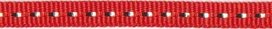 Rood band met zilverdraad 7 mm (ca. 25 m)