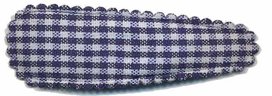 Haarknip met haarkniphoesje donker blauw-wit geruit 5 cm (10 stuks)