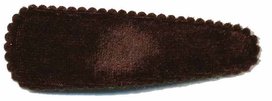 Haarknip met haarkniphoesje fluweel bruin 7 cm (10 stuks)
