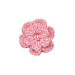 Gehaakt roosje licht roze 25 mm (10 stuks)