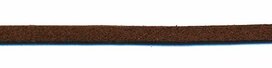 Imitatie suede veter donker bruin 3 mm (ca. 10 m)