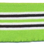 Boord groen-zwart-wit gestreept ca. 62 cm (6 stuks)