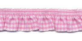 Roze-wit geruite roezel elastiek 19 mm (ca. 10 meter)