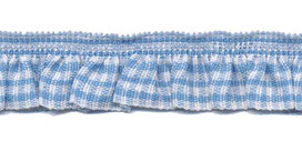 Licht blauw-wit geruite roezel elastiek 19 mm (ca. 10 meter)