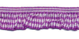 Paars-wit geruite roezel elastiek 19 mm (ca. 10 meter)