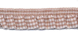 Khaki-wit geruite roezel elastiek 19 mm (ca. 10 meter)