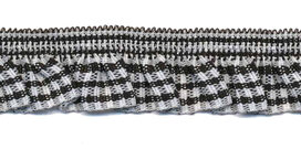 Zwart-wit geruite roezel elastiek 19 mm (ca. 10 meter)
