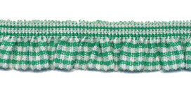 Groen-wit geruite roezel elastiek 19 mm (ca. 10 meter)