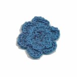 Gehaakt roosje petrol 25 mm (10 stuks)