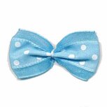 Strikje organza met polkadot blauw (10 stuks)