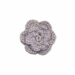 Gehaakt roosje grijs 25 mm (10 stuks)