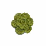 Gehaakt roosje legergroen 25 mm (10 stuks)