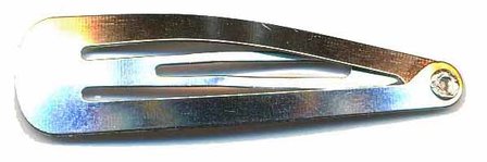 Klik-klak haarknipje zilverkleurig 4,5 cm (ca. 20 stuks)