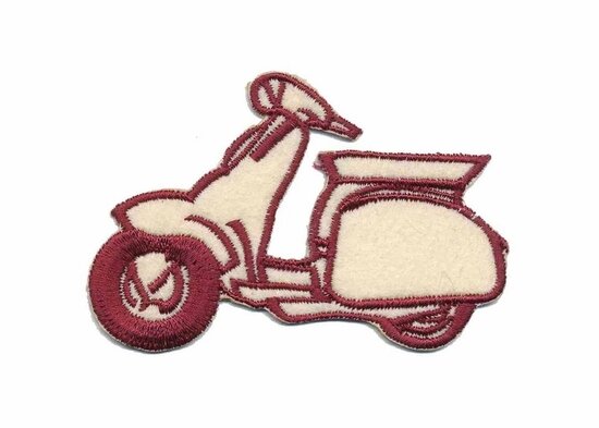 Applicatie scooter creme/bordeaux (5 stuks)