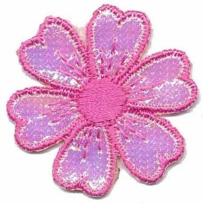 Applicatie glim bloem roze 40 mm (10 stuks)