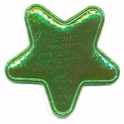 Applicatie glim ster groen groot 45 mm (ca. 25 stuks)