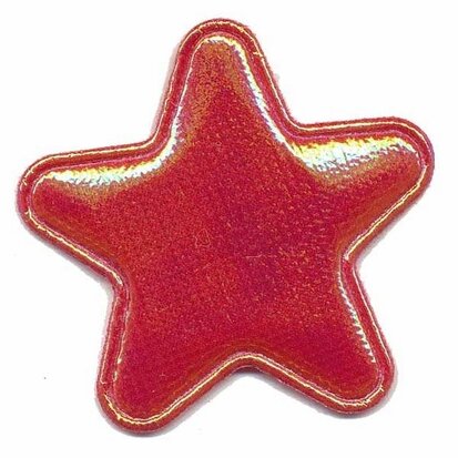 Applicatie glim ster rood groot 45 mm (ca. 25 stuks)