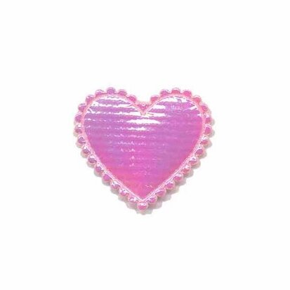 Applicatie glim hart roze klein 25 x 25 mm (ca. 25 stuks)