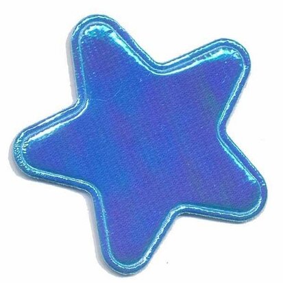 Applicatie glim ster blauw groot 45 mm (ca. 25 stuks)
