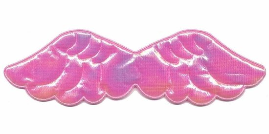 Applicatie glim vleugel roze groot 150 x 45 mm (10 stuks)