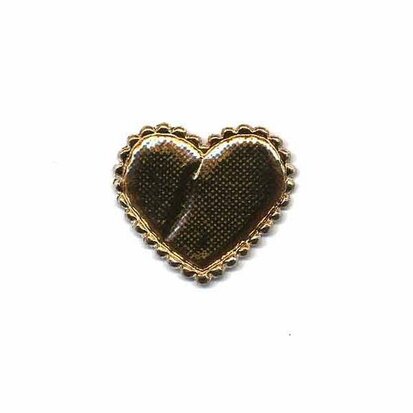 Applicatie glim hart goud 25 x 20 mm(ca. 25 stuks)