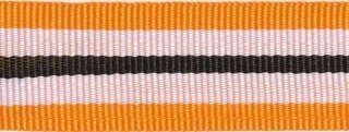 Oranje-wit-zwart streepband 25 mm (ca. 45 m)