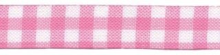 Roze-wit geruit band 13 mm (ca. 32 m)