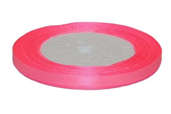 Roze enkelzijdig satijnband 7 mm (ca. 22 m)